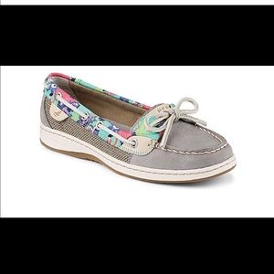 🌊Sperry Gray Floral Boat Shoes, Size 8.5🌊